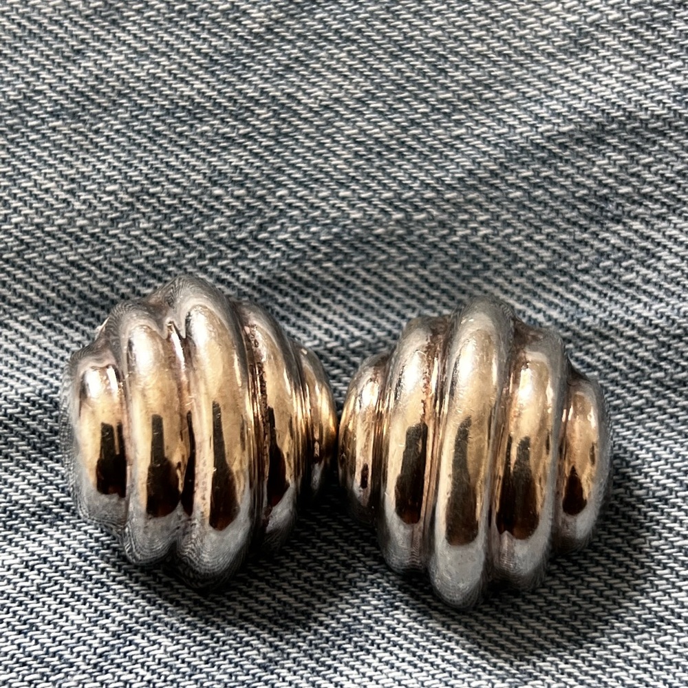 Vintage Barra Sterling Silver Clip On Earrings